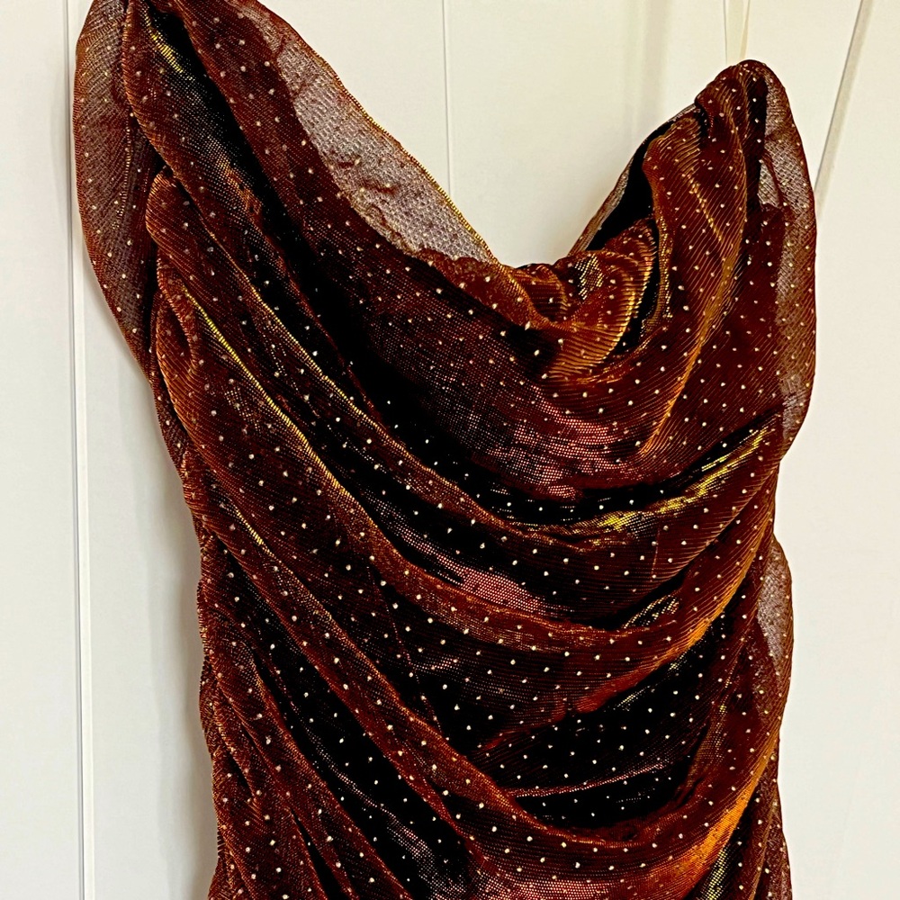 WIN | iridescent brown| Shimmer| tube top dress